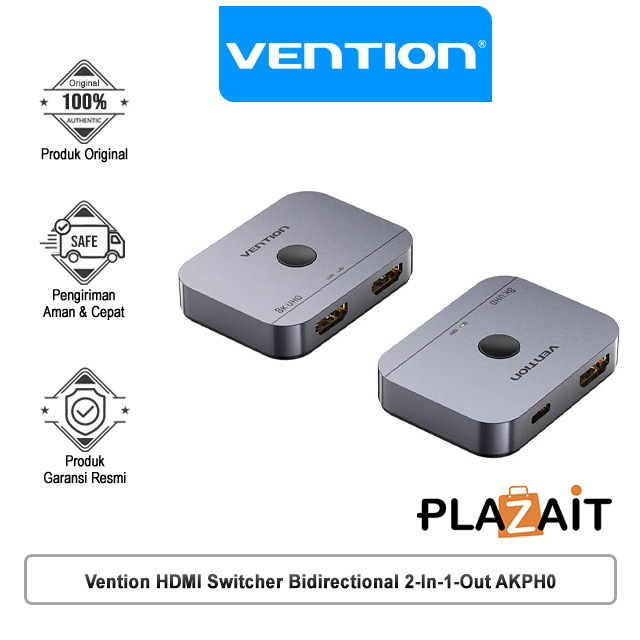 Vention AKP HDMI Switcher Bidirectional 2-In-1-Out Power Supply