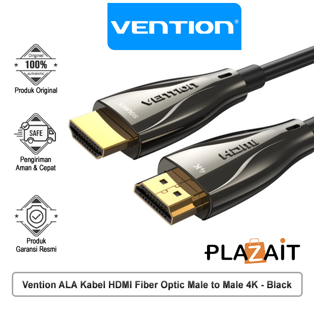 Vention ALA Kabel HDMI Fiber Optic Male to Male 4K - Black