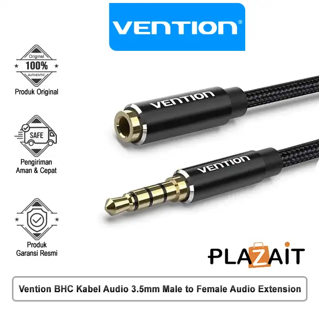 Vention BHC Kabel Audio Aux 3.5mm Male to Female Audio Extension - 1.5M