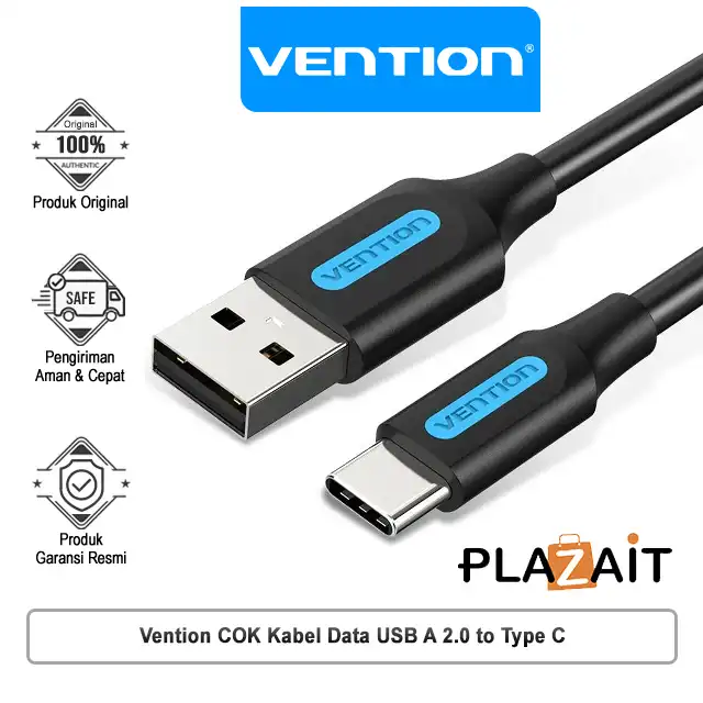 Vention COK Kabel Data USB A 2.0 to Type C Fast Charging - 0.5M