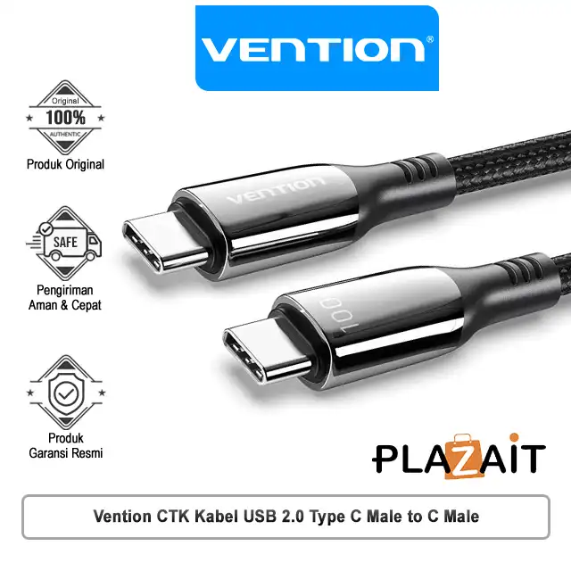 Vention CTK Kabel USB 2.0 Type C Male to C Male 5A 100W - 1.2M