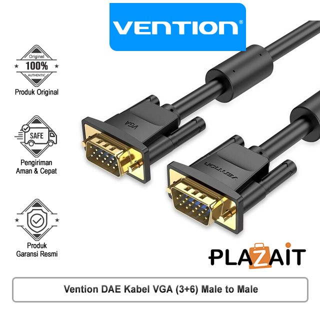 Vention DAE Kabel VGA (3+6) Male to Male Cable with Ferrite Core