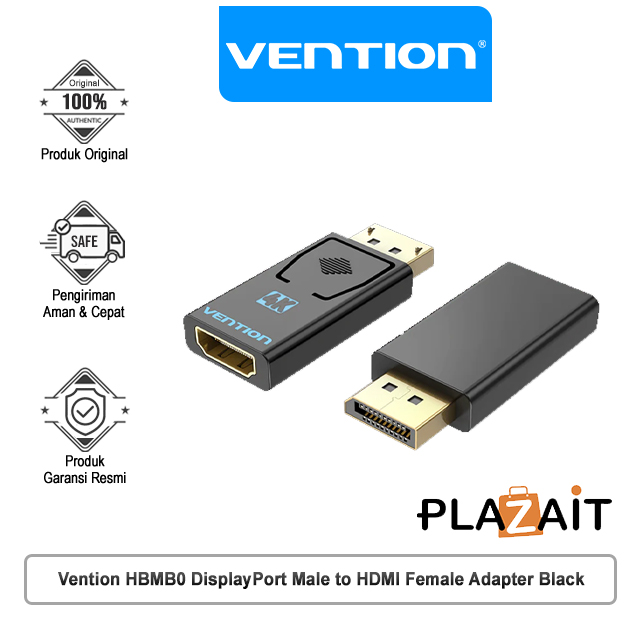 Vention HBM Converter DisplayPort Male to HDMI Female Adapter Black