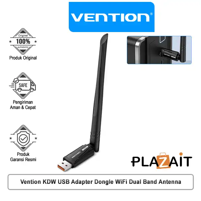Vention KDW Wireless USB Adapter Dongle WiFi Dual Band Antenna