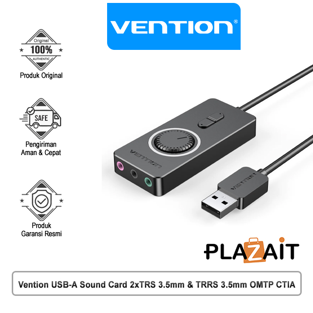 Vention CDR USB-A Sound Card 2xTRS 3.5mm & TRRS 3.5mm OMTP CTIA