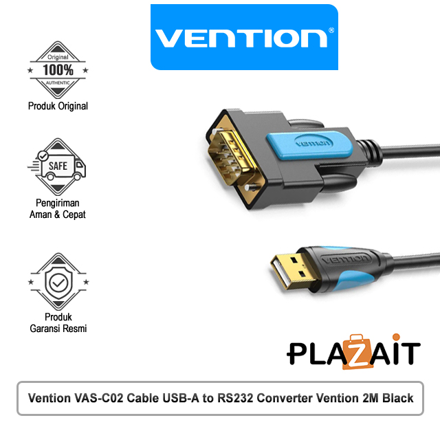Vention VAS-C02 Kabel USB-A to RS232 Adapter Converter 2M Black