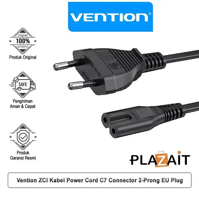 Vention ZCI Kabel Power Cord C7 Connector 2-Prong EU Plug - 1.8M