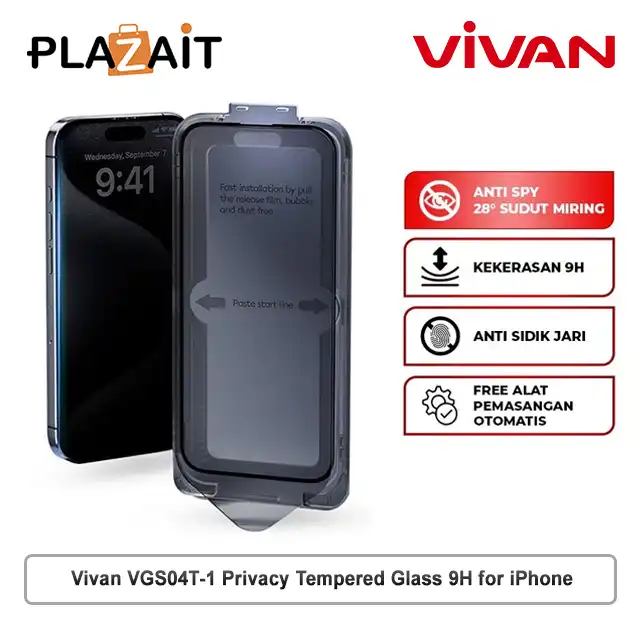 Vivan VGS04T-1 Privacy Tempered Glass 9H for iPhone