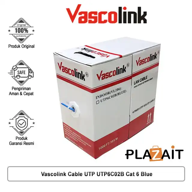 Vascolink Cable UTP UTP6C02B Cat 6 Blue 23AWG PVC