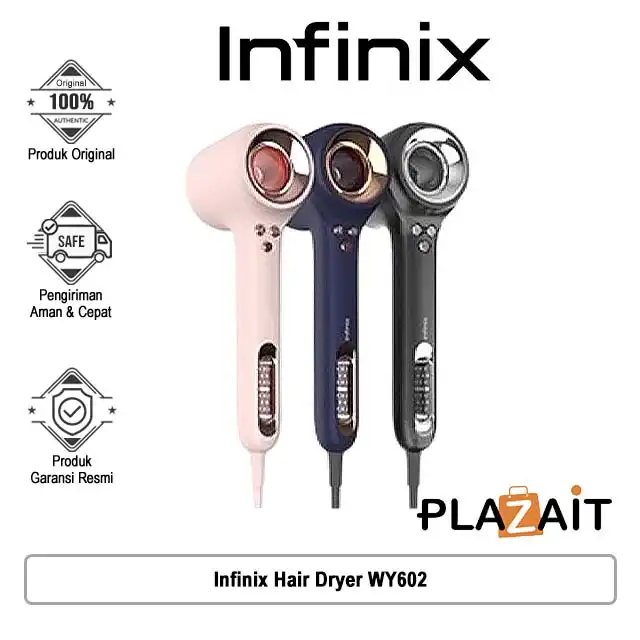 Infinix Hair Dryer WY602 Portable - High Speed Drying - Smart Temperature Control - Magnetic Nozzle - Dust Proof