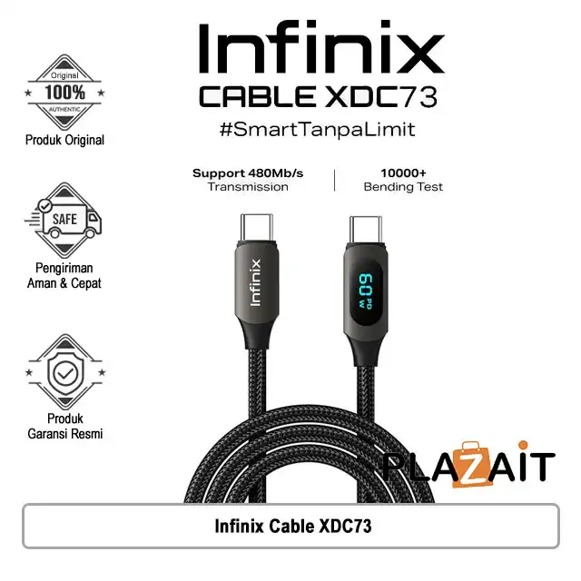 Infinix Kabel Data XDC73 - Type-C to C 1M - • Support digital display charging Watt
