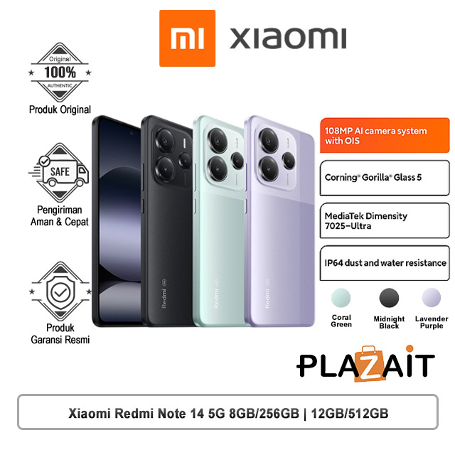 Xiaomi Redmi Note 14 5G 8GB/256GB | 12GB/512GB - Garansi Resmi