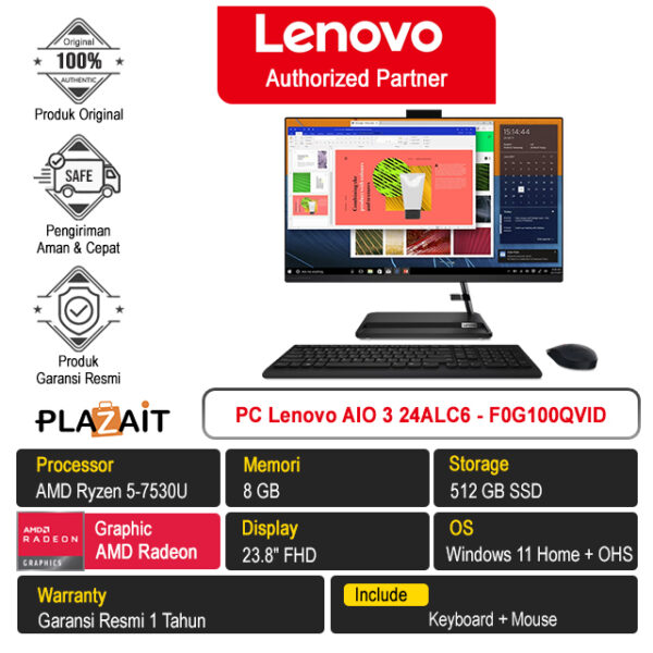 Pc Lenovo Aio 3 24alc6 F0g100qvid